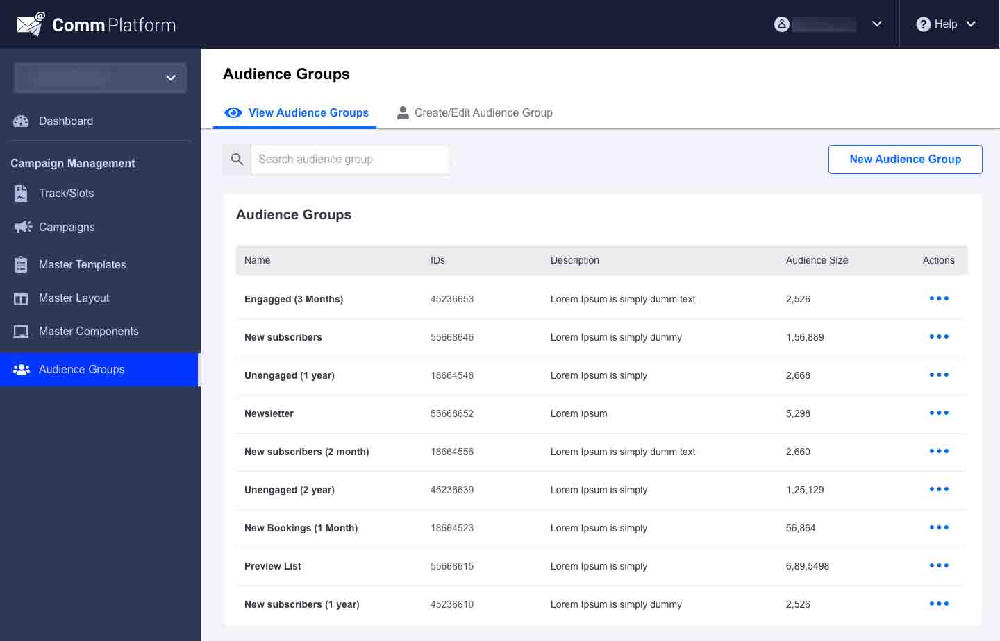 Communication Platform UI — preview