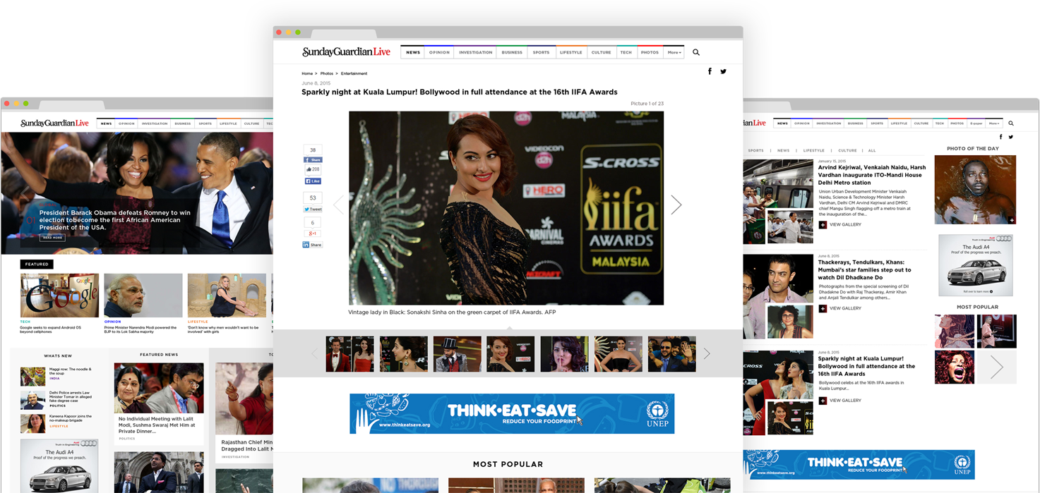 Sunday Guardian homepage concept