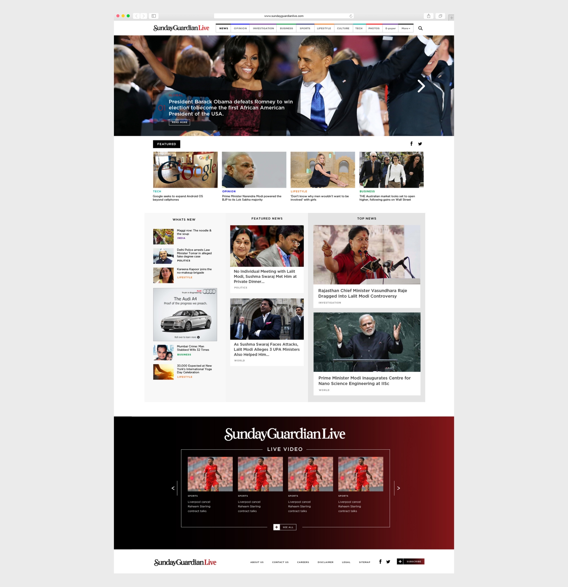 Sunday Guardian desktop layout